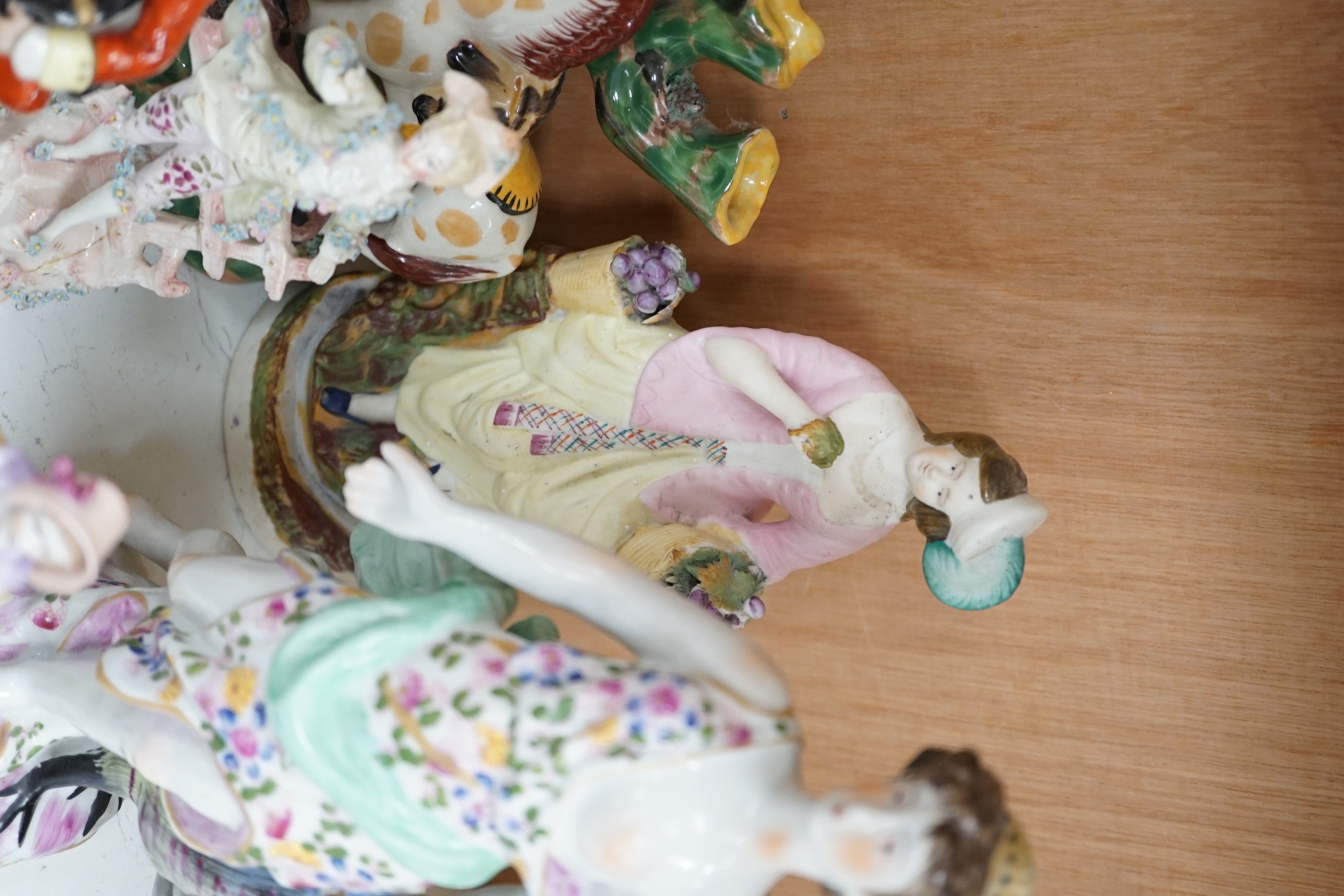 A mixed selection of 20th century porcelain figures, tallest 27cm